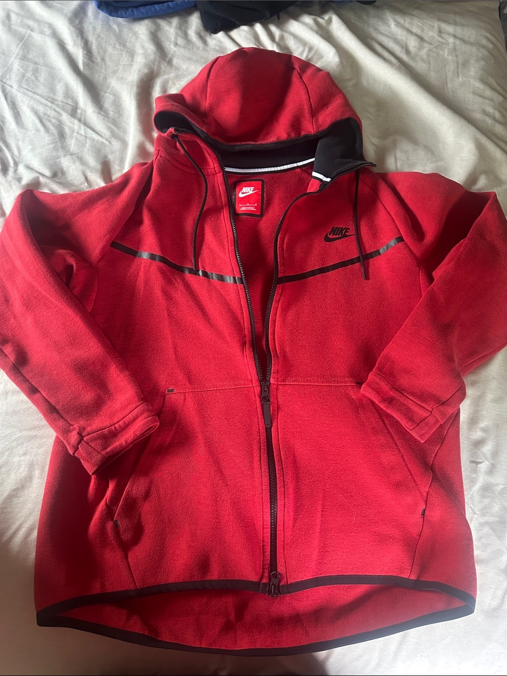 Nike Red and Black Hooded Zip Fleece Jacket